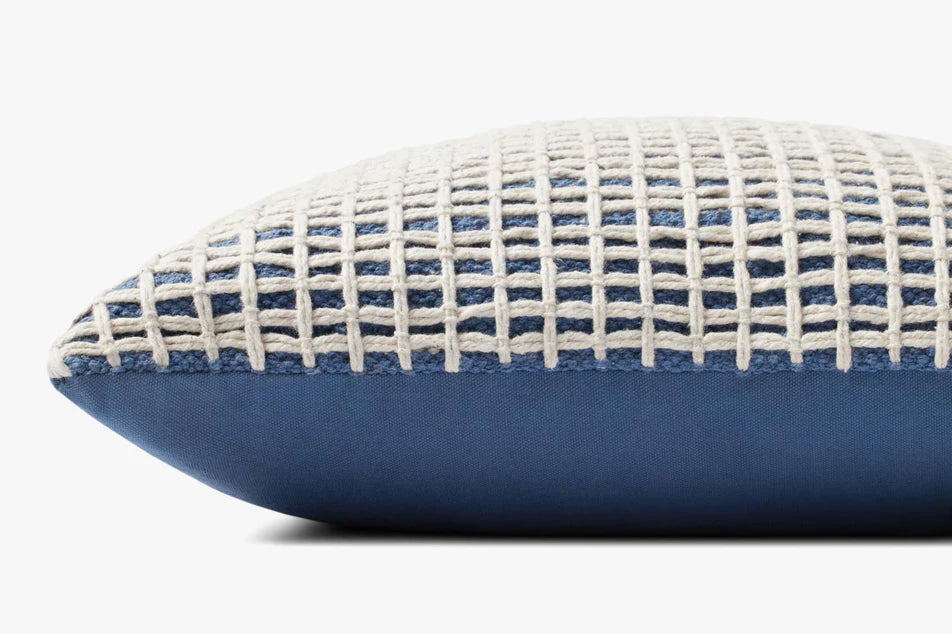 18x18 PLL0119 Blue/Ivory Pillow