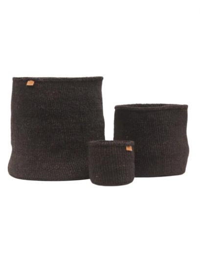 IC-120 Coal Black Woven Storage Basket