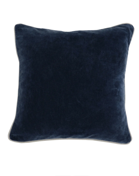 Heirloom Navy Velvet Pillow, 18x18