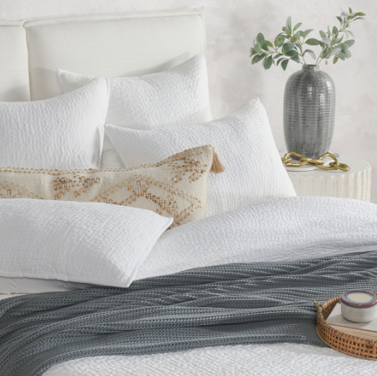 BEDQ5508Q Danica White 3pc Queen Quilt Set