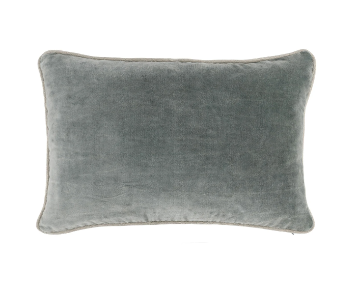 Heirloom Bay Green Velvet Pillow, 18x18