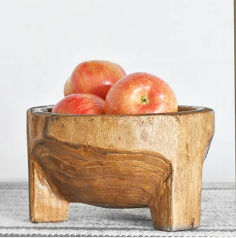 IC158 Handmade Carved Wooden Bowl