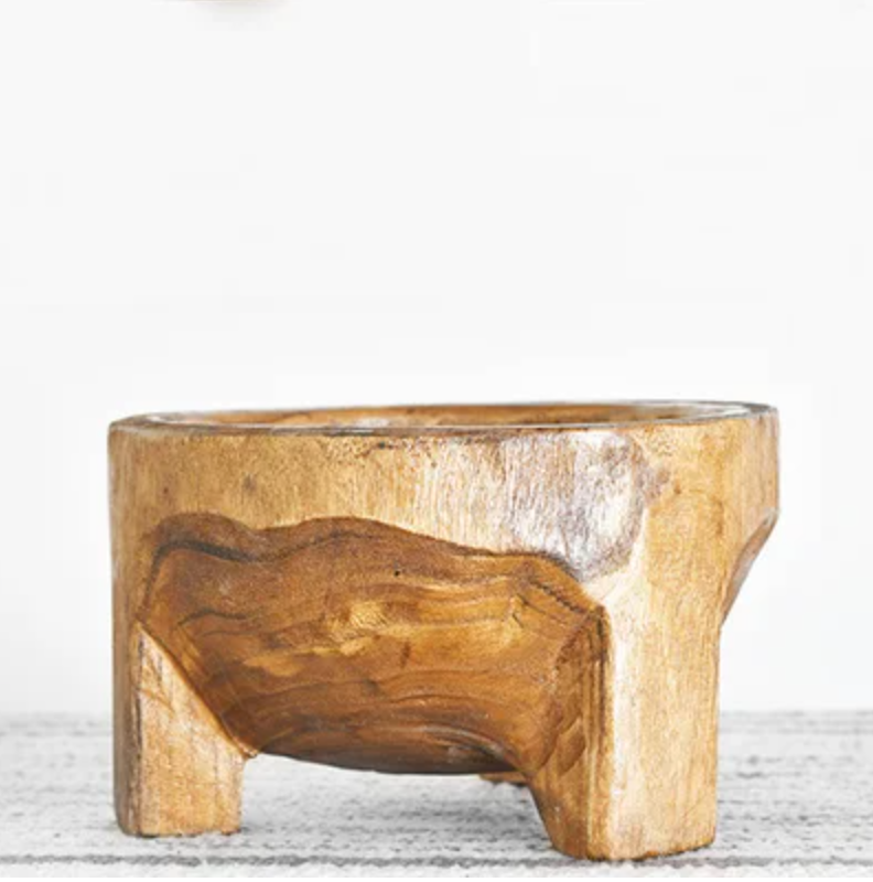 IC158 Handmade Carved Wooden Bowl