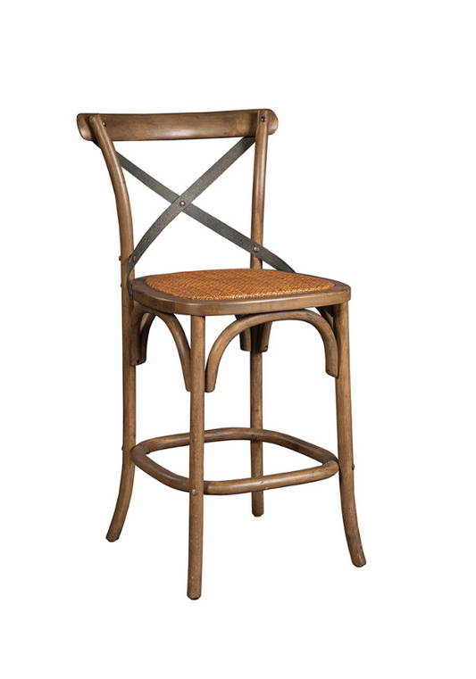 Bentwood Counter Stool with Metal Back