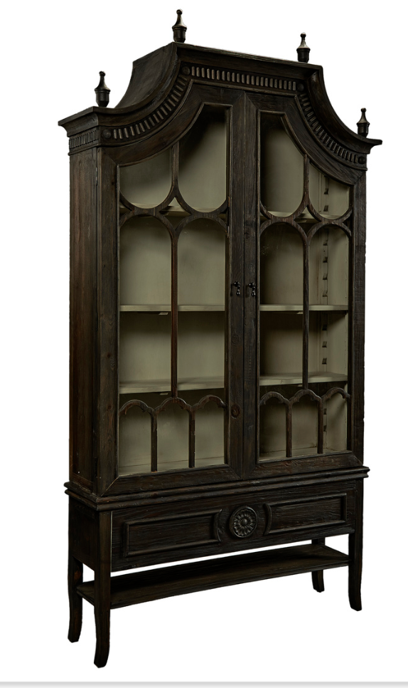 40-87 Reims Cathedral Black Arched Cabinet