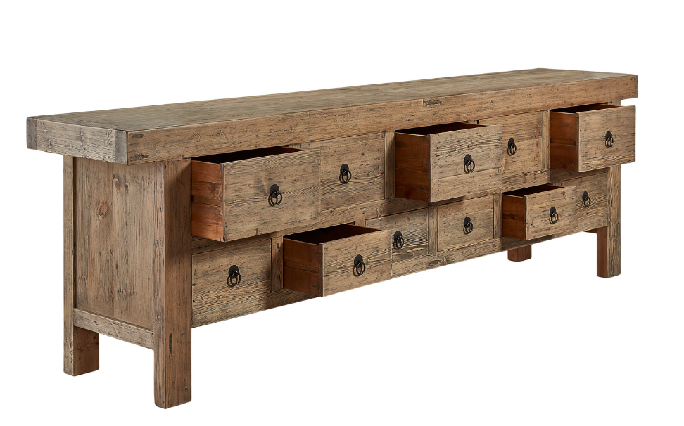 72128WABLK Old Pine Drawer Bank