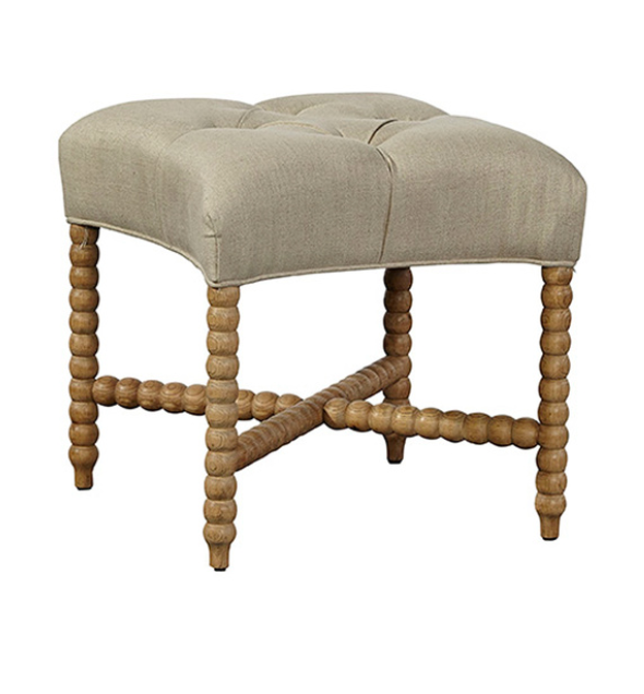70944 Tufted Linen Stool
