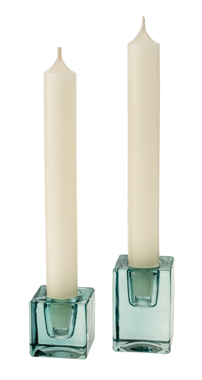 1-0831 Luca Glass Candle Holder S, Blue