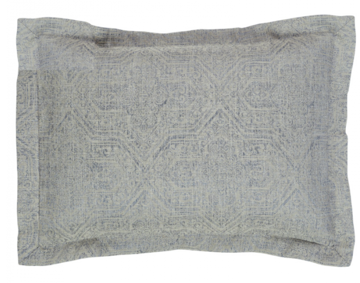 Calypso-Ivoryblue King Duvet Cover