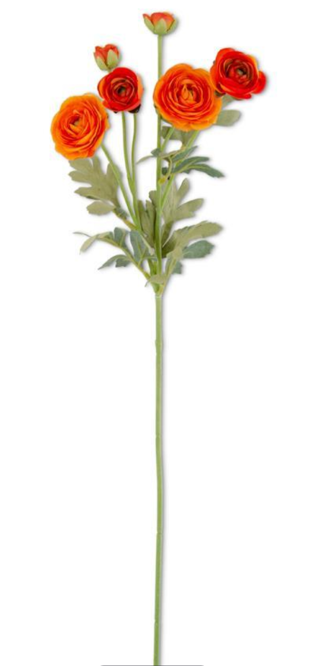 17259A-OR 26"Orange Ranunculus Spray