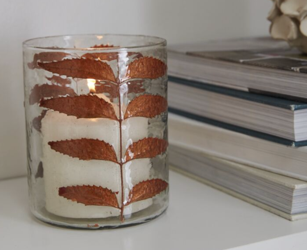 35165.60 Copper Leaves Votive