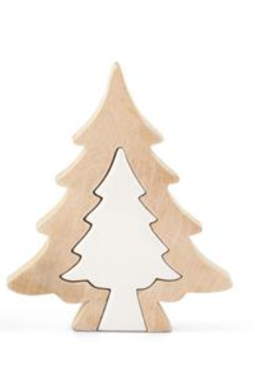 55060B-1 Wood Tree with White Enameled Center Cutout