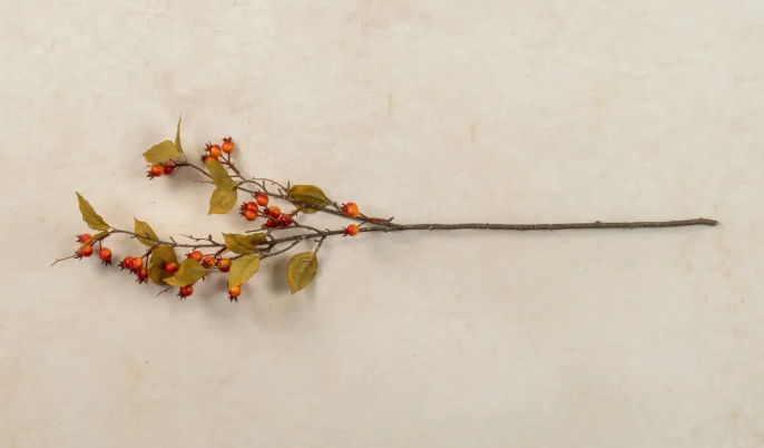 G233485 31" Orange Rose Hips Spray