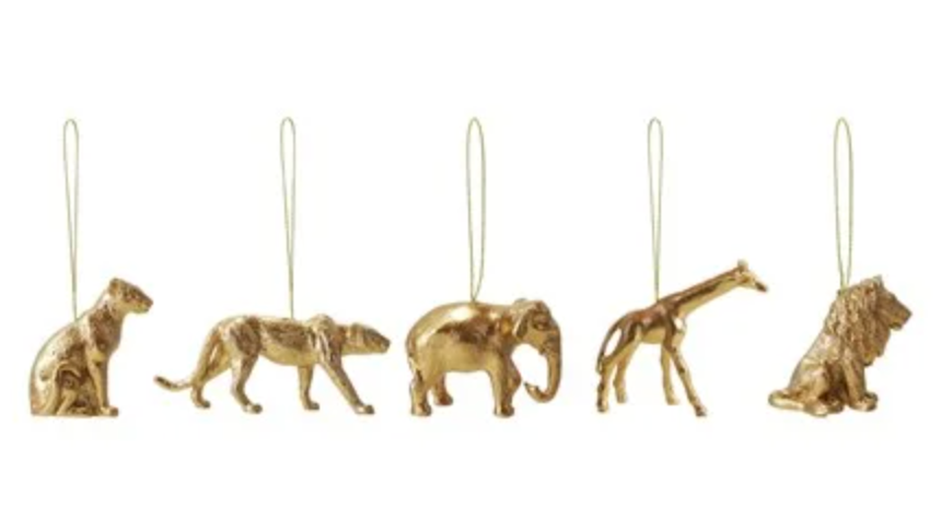 XS95540A Resin Animal Ornament Gold Finish-5 Styles