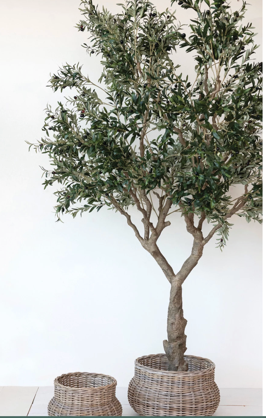 DF8425 Faux Olive Tree, Natural and Black