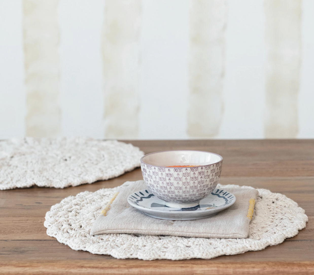 DF9408 Recycled Cotton Blend Crocheted Placemat