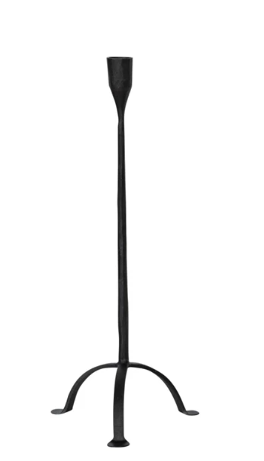 DG0180 Hand-Forged Cast Iron Ta[per Holder, Black
