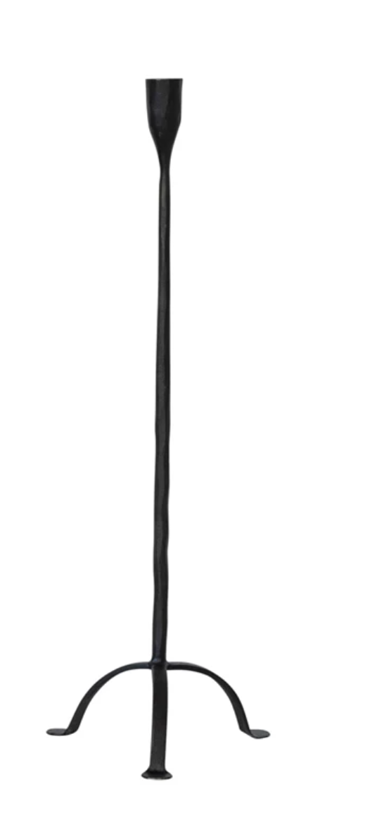 DG0181 Hand-Forged Cast Iron Ta[per Holder, Black