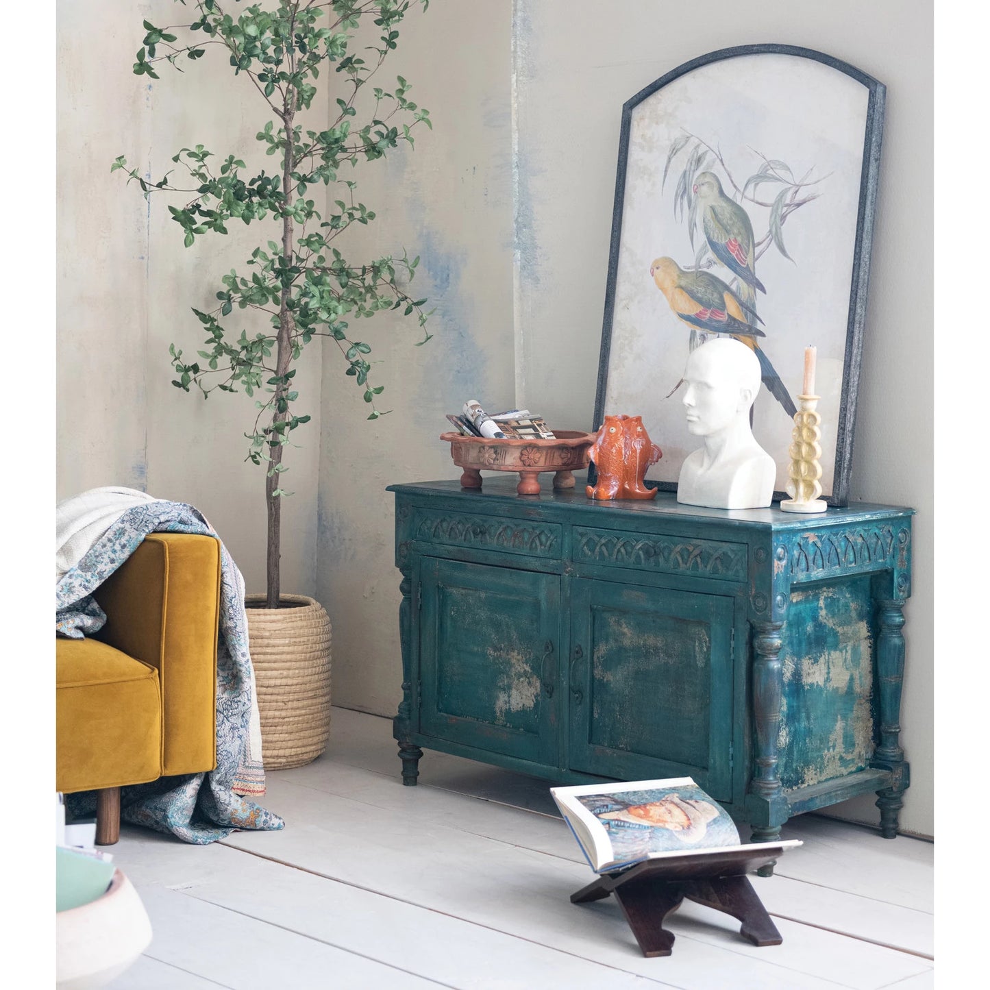 DG0668 Wood Framed Glass Arched Decor