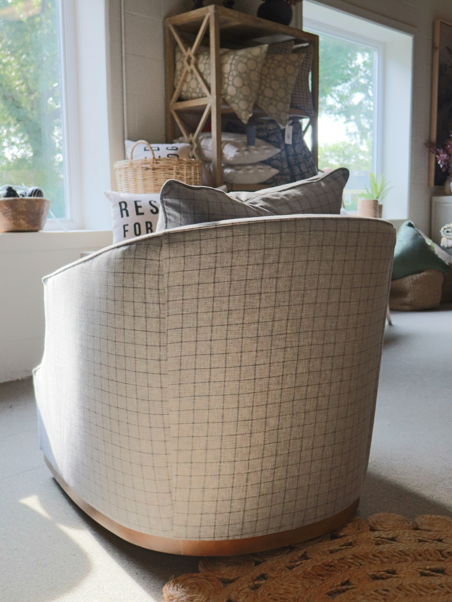 P801-016-RA102-04 Slate Plaid Emmerson Swivel Chair