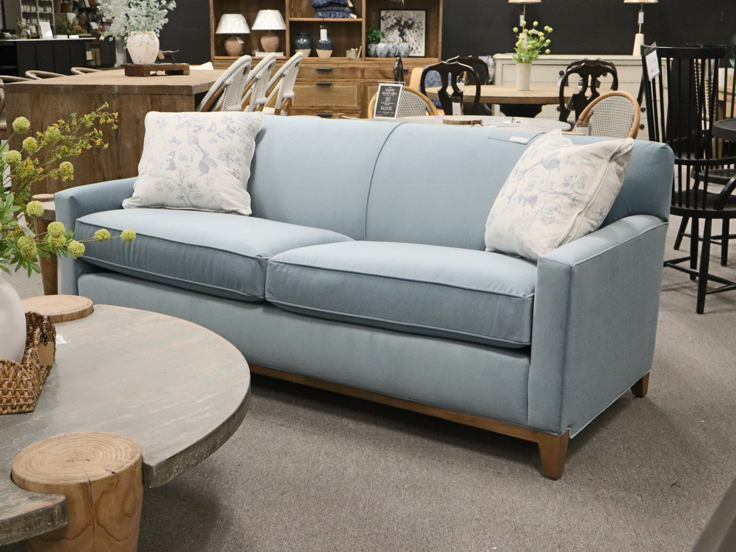 G560-000-12016-34 Martin Ice Blue Velvet Sofa