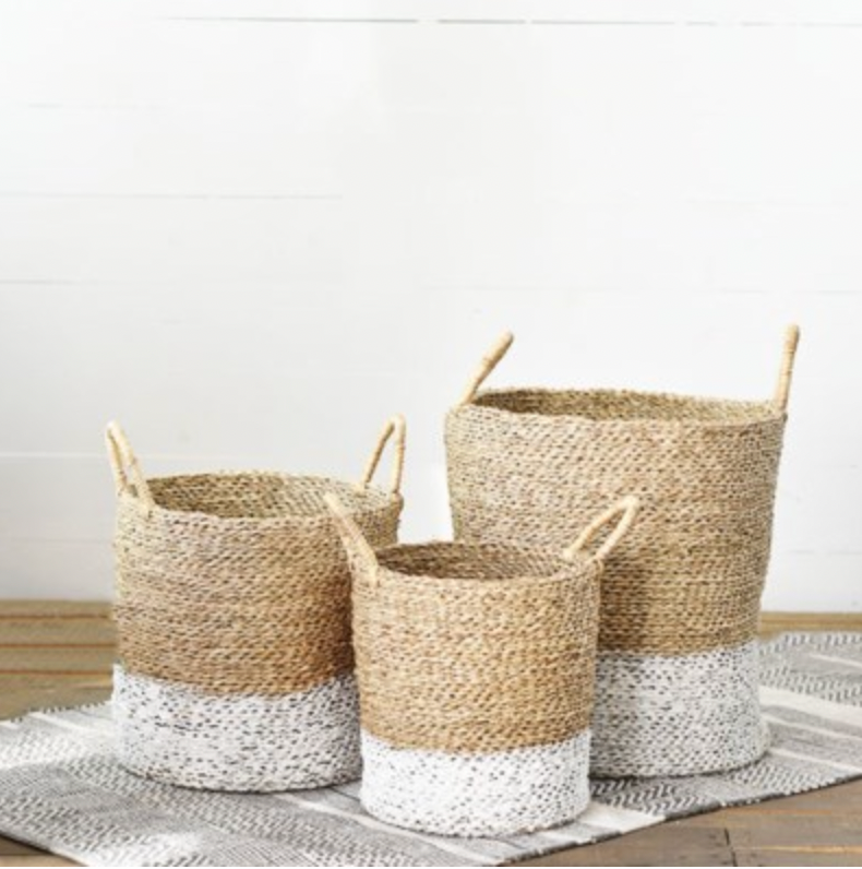IC206 SEAGRASS W/WHITE BASKET