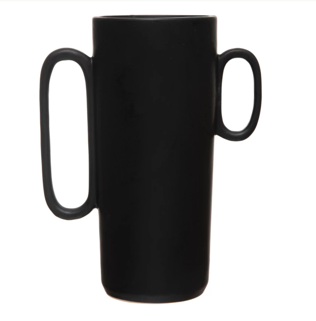 IC211 Stoneware Vase with Asymmetrical Handles