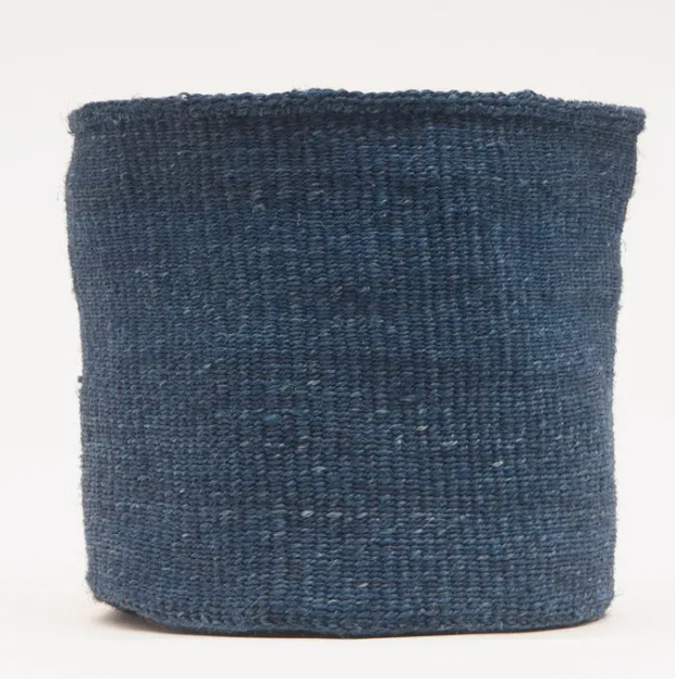 IC127 Denim Blue Woven Storage Basket - Large