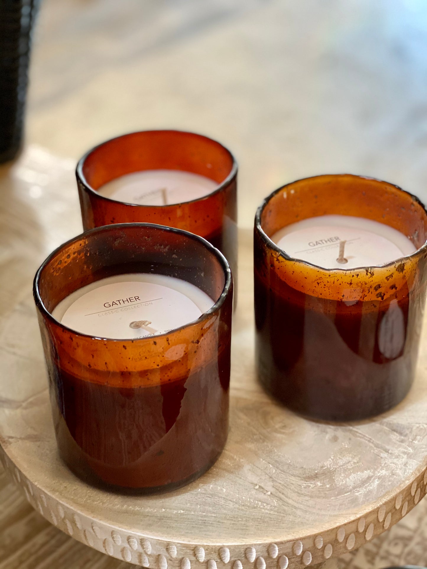 Amber Glass Candle