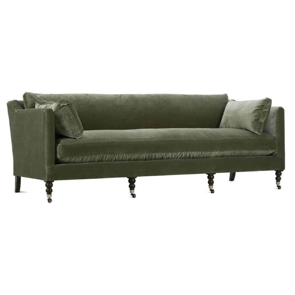 MAD-033-EXP-GREEN 90” Madeline Sofa - Antiqued Moss Velvet