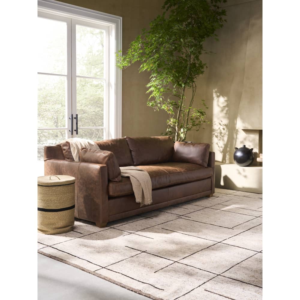 SYLVIE-L-022-KL252-76-FL 88" Sylvie Leathe Sofa in KL252-76