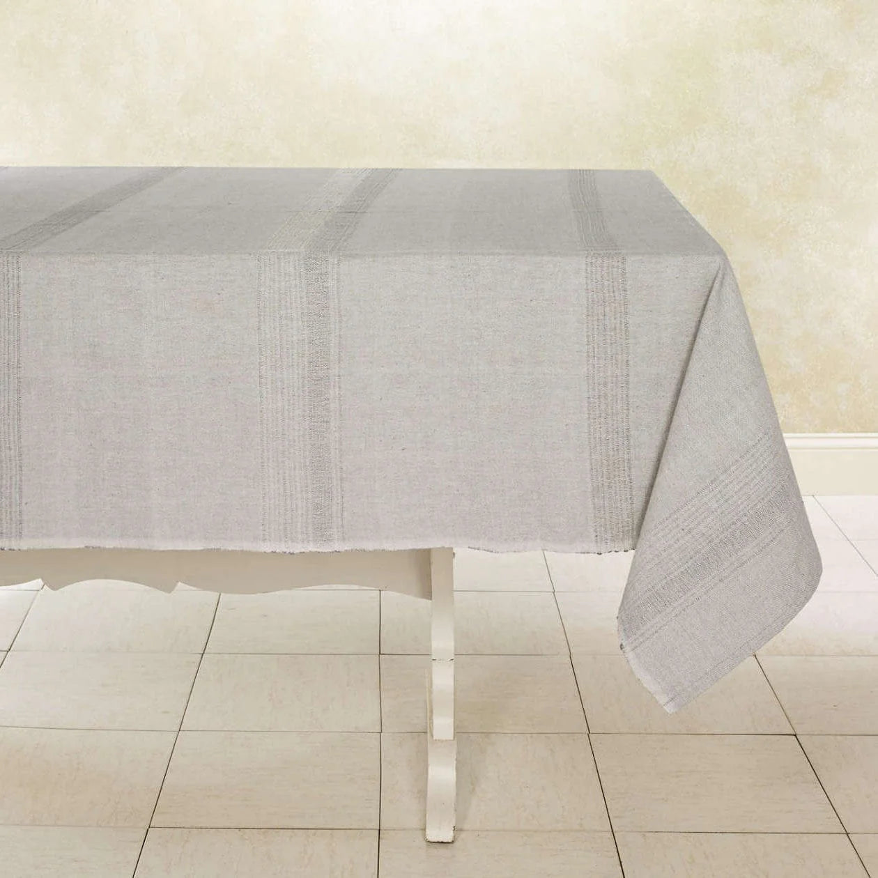 108x70 Kora Cotton Tablecloths Foundation, Sea Salt 475-15-ME