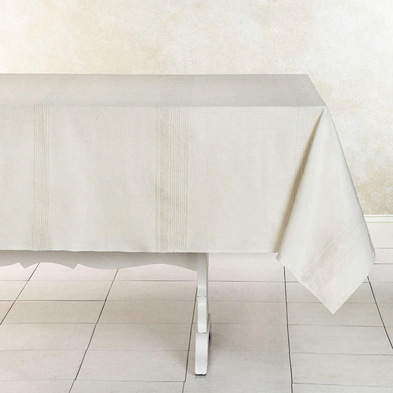108x70 Kora Cotton Tablecloths Whipped Cream 475-19-ME