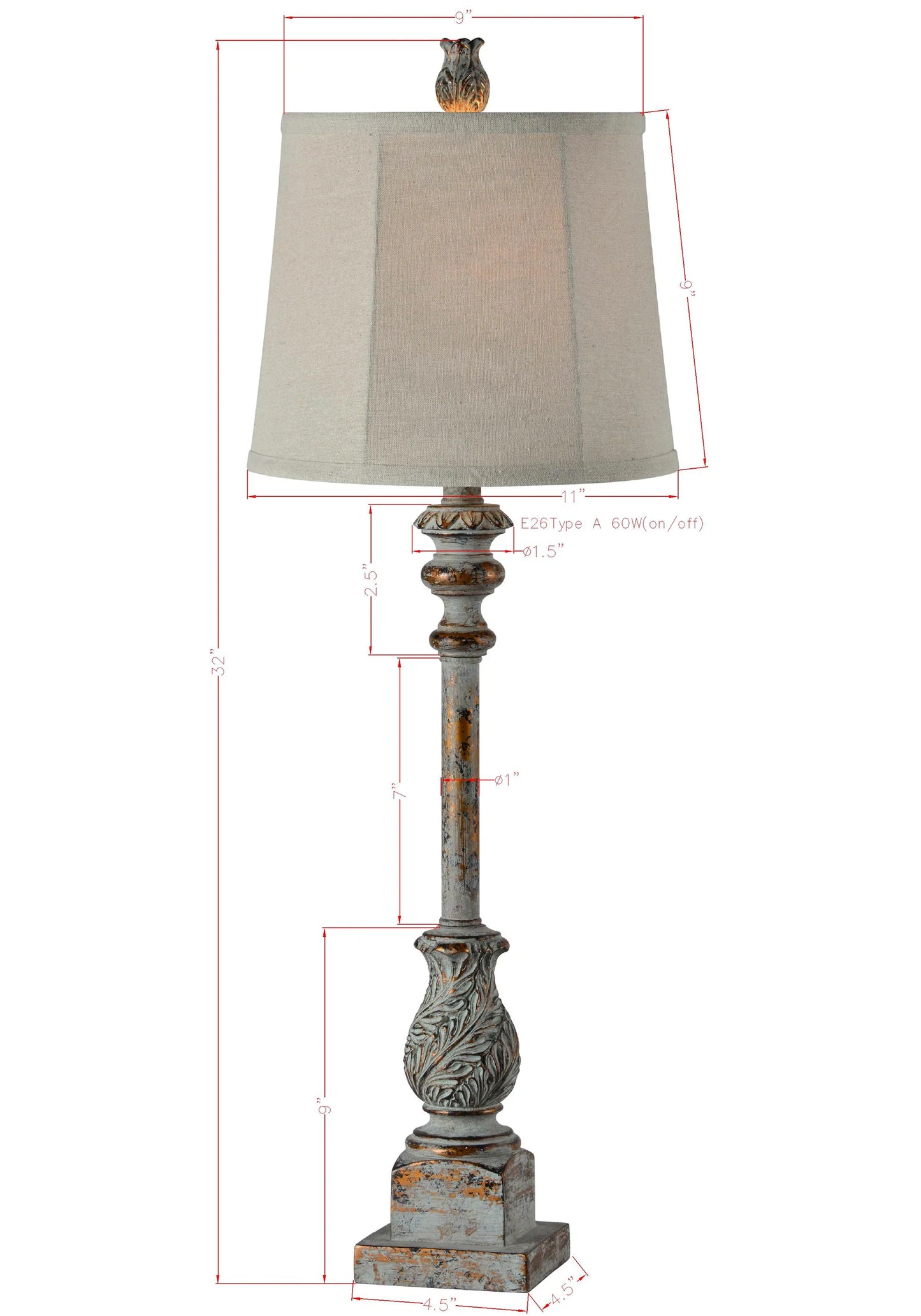 74026 Tilly Buffet Lamp