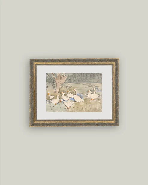 8x10 Geese Pond Art