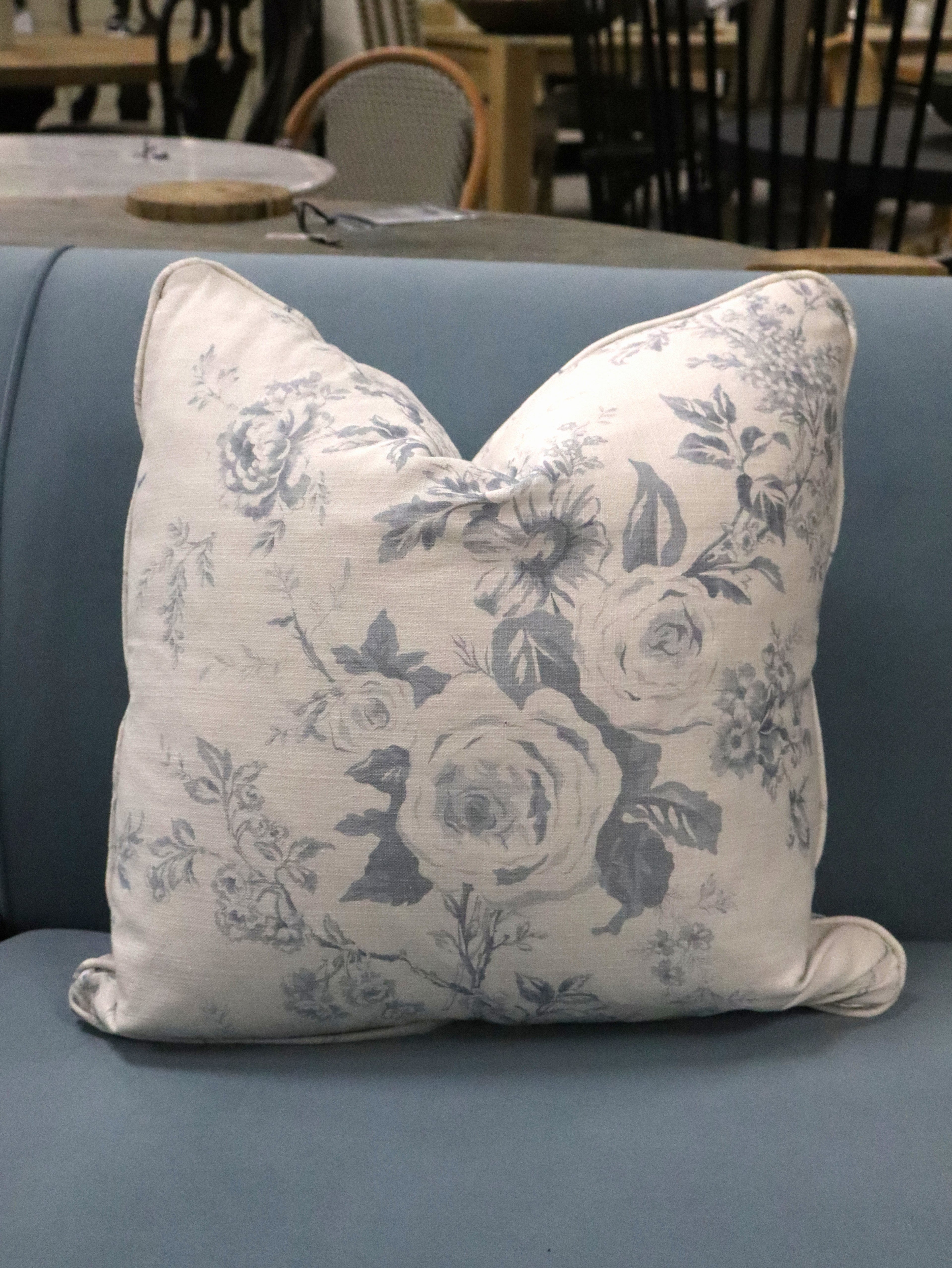 RS - 20" Blue Floral Pillow