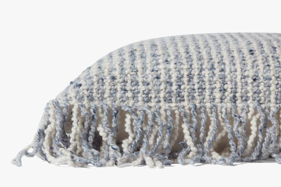 22x22 PLL0033 Ivory/Blue Pillow