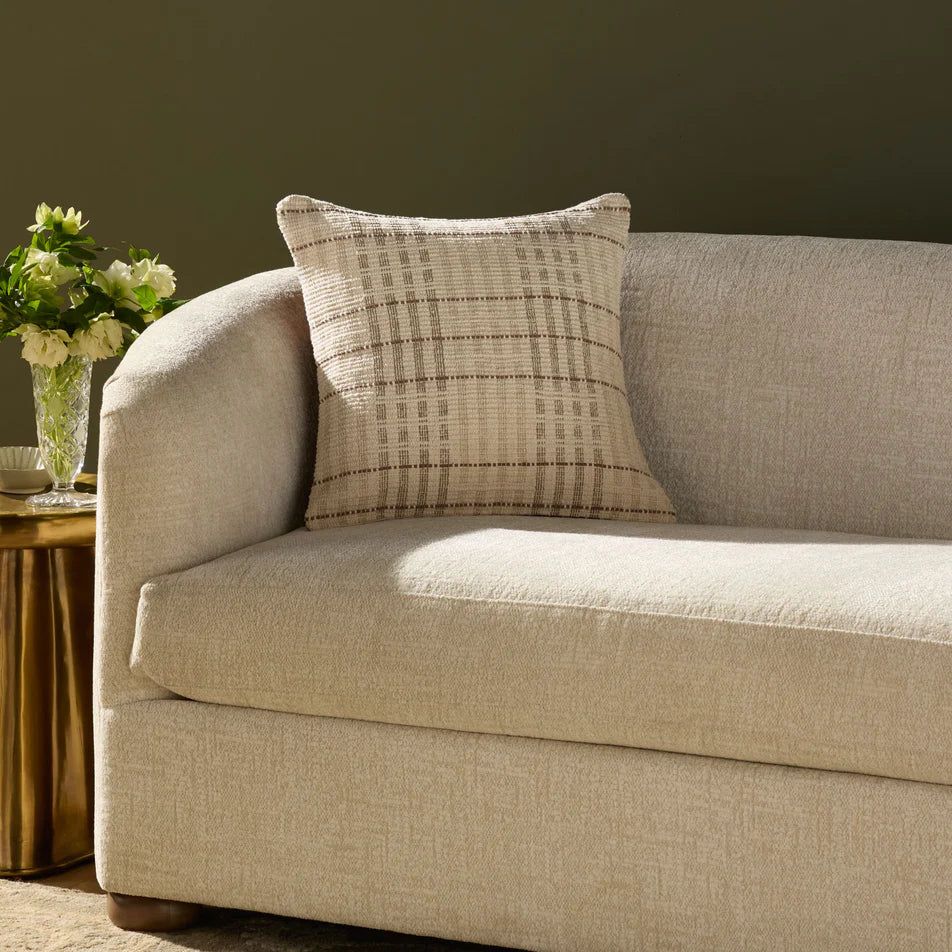 PCJ0037 18x18 Vinnie Ivory & Brown Pillow