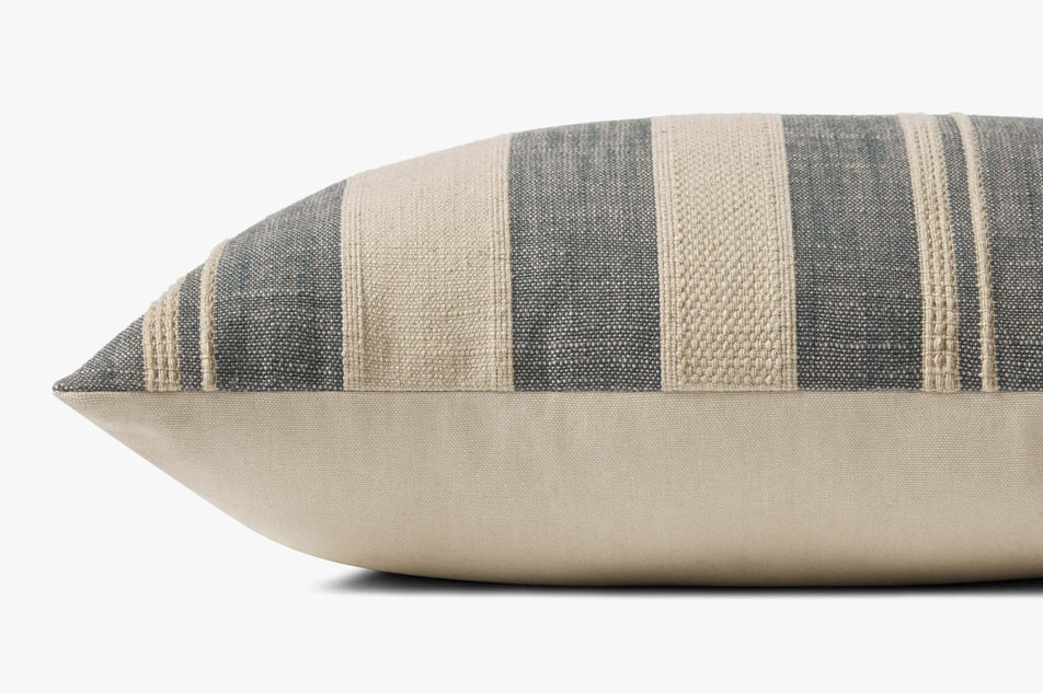 PAR0014 13x21 Mia Denim & Ivory Pillow