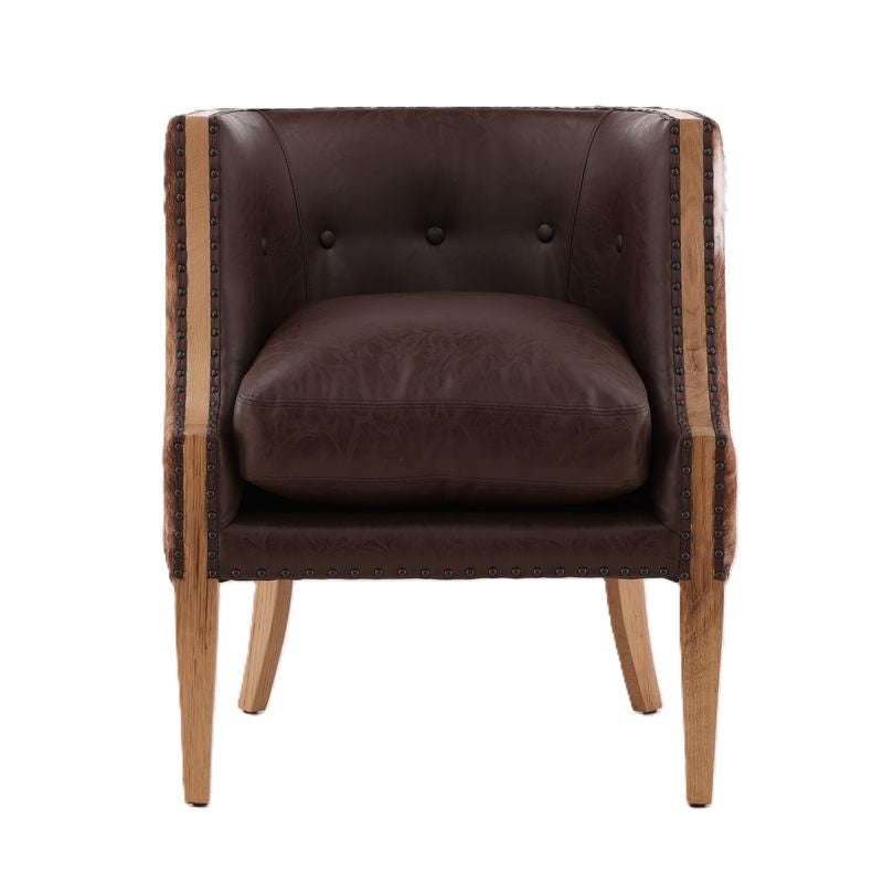 YP-25302-B Leather & Hide Occasional Chair