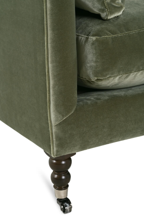 MAD-033-EXP-GREEN 90” Madeline Sofa - Antiqued Moss Velvet