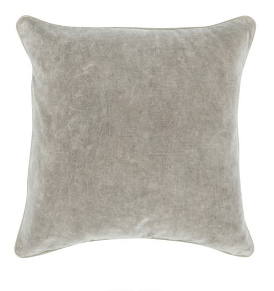 Heirloom Silver Velvet Pillow, 22x22