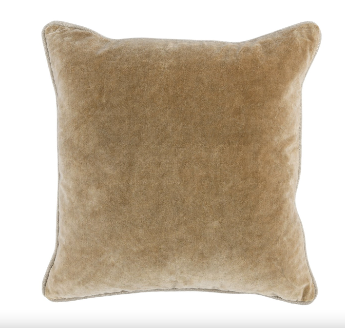 Heirloom Wheat Velvet Pillow, 18x18