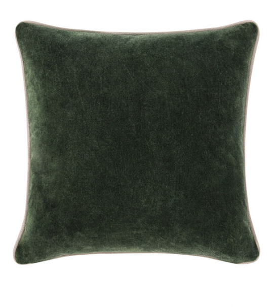 Heirloom Forest Green Velvet Pillow, 22x22