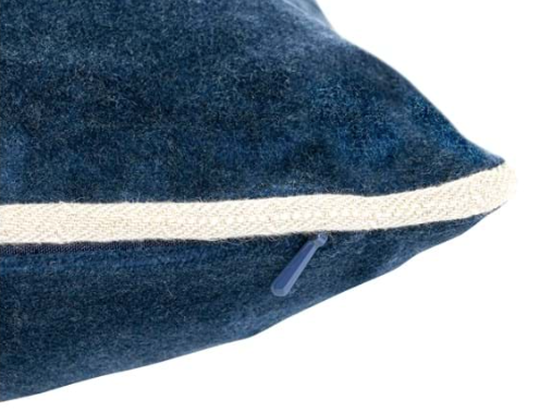 V150762 Heirloom Navy Velvet Pillow, 18x18