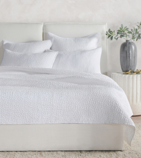 BEDQ508K Danica White 4pc King Quilt Set