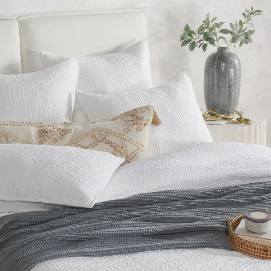 BEDQ508K Danica White 4pc King Quilt Set
