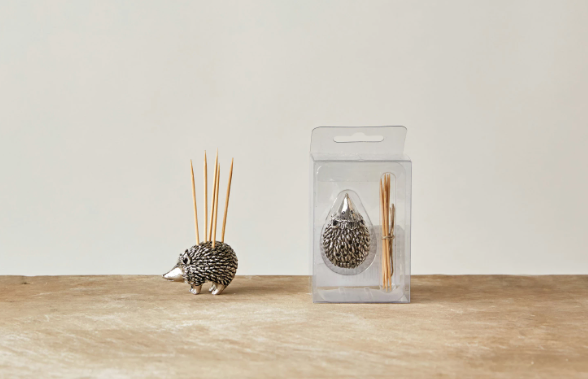 DA7183 Pewter Hedgehog Toothpick Holder