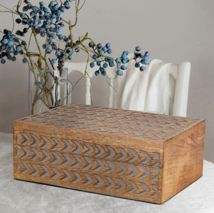 Arrow Wooden Storage Box, Large
