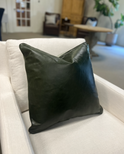 87BH95 20x20 Crystal Forest Leather Pillow